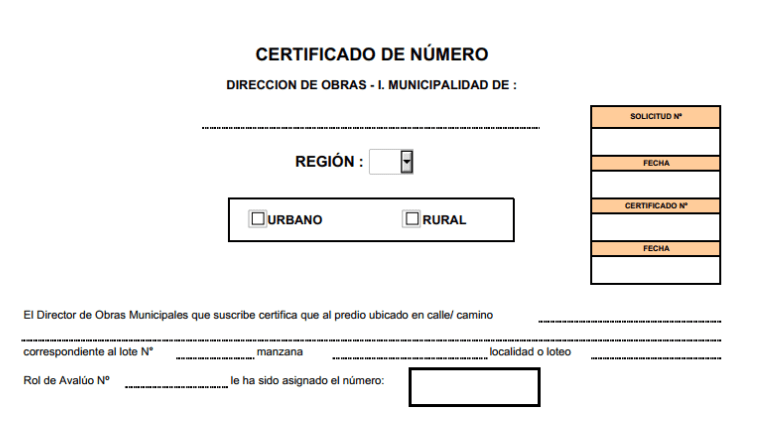 Certificado de Número